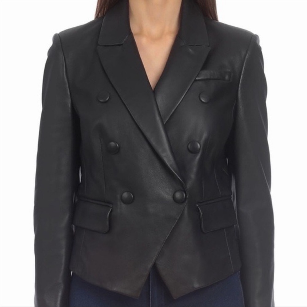 Bagatelle Lamb leather double breast jacket Blazer